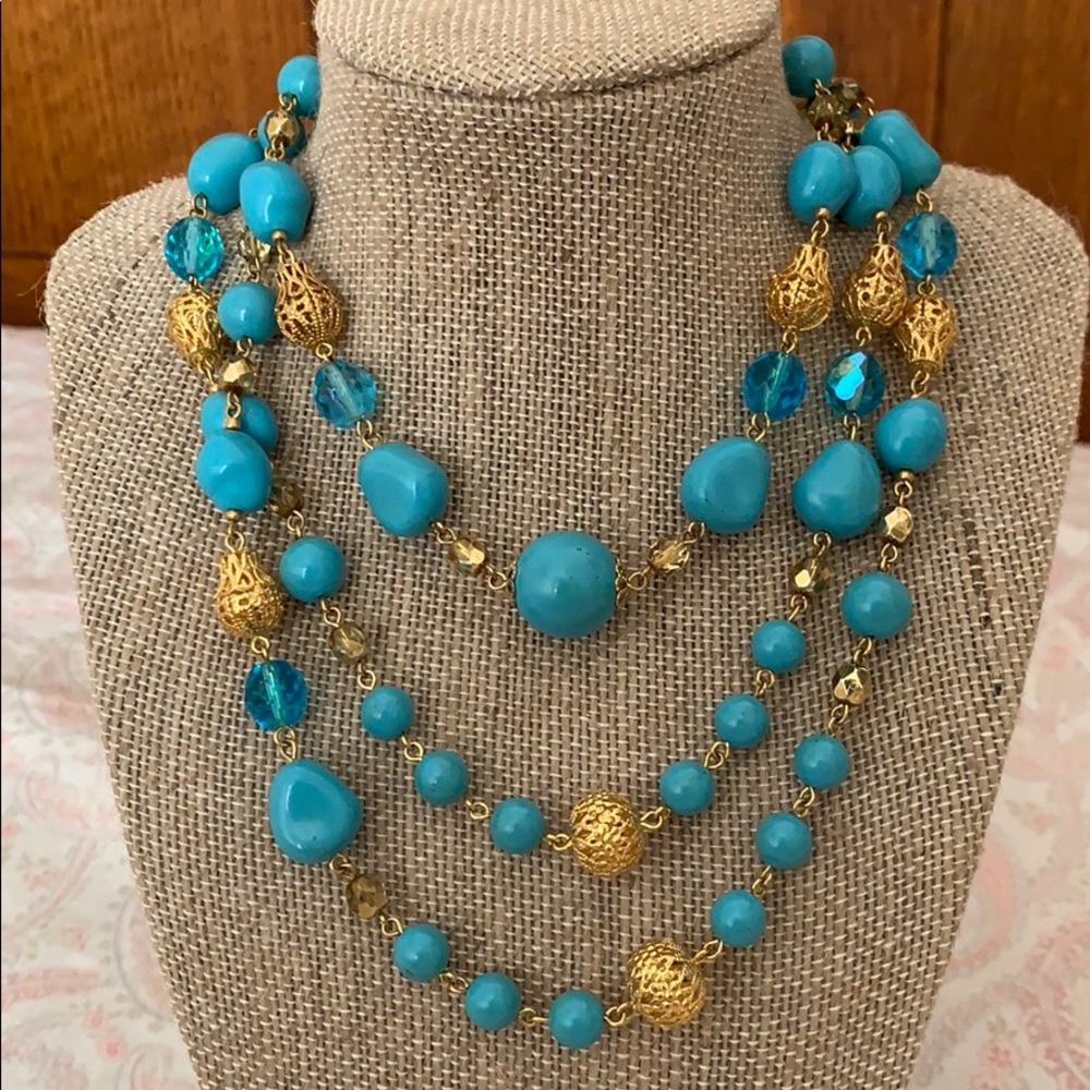 Joan Rivers Long Turquoise Necklace